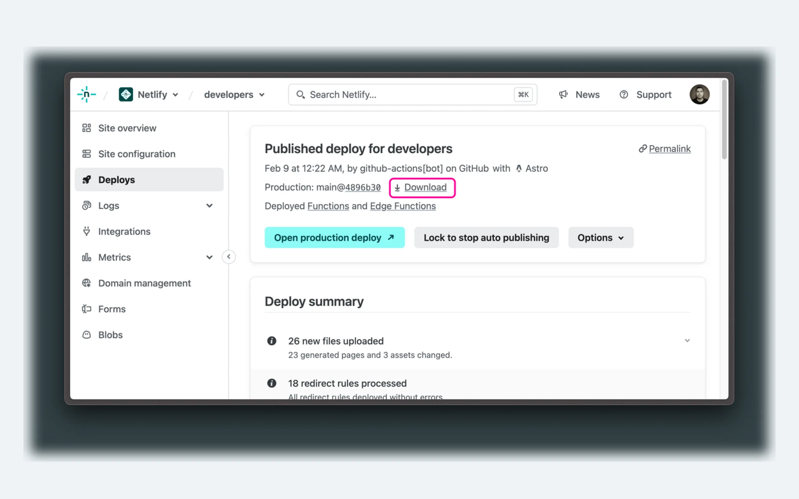 Netlify screenshot 2
