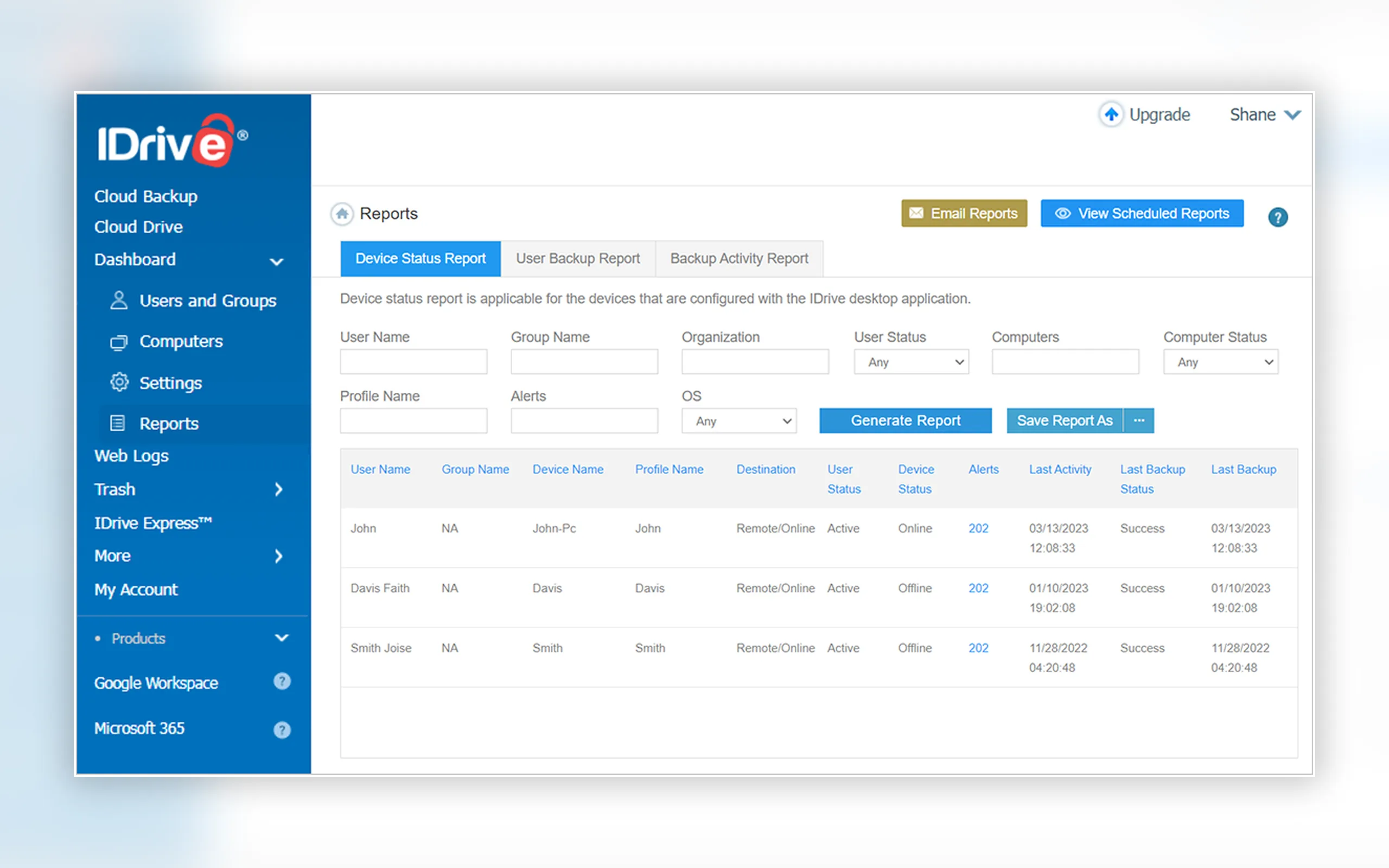 IDrive screenshot 4
