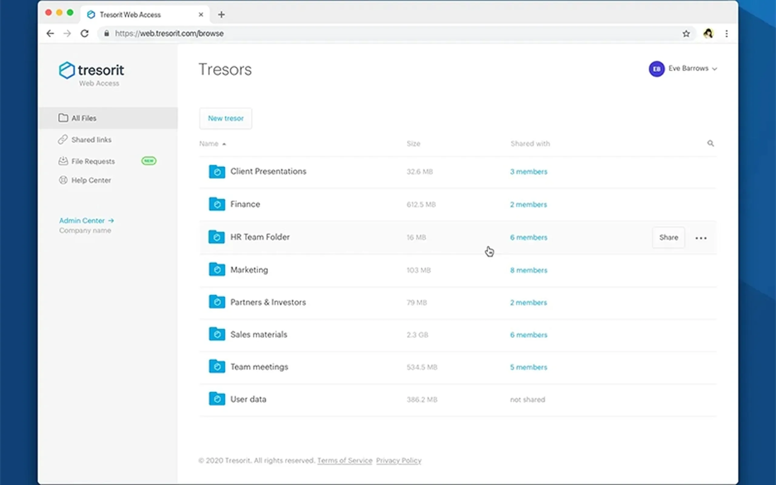 Tresorit screenshot 4