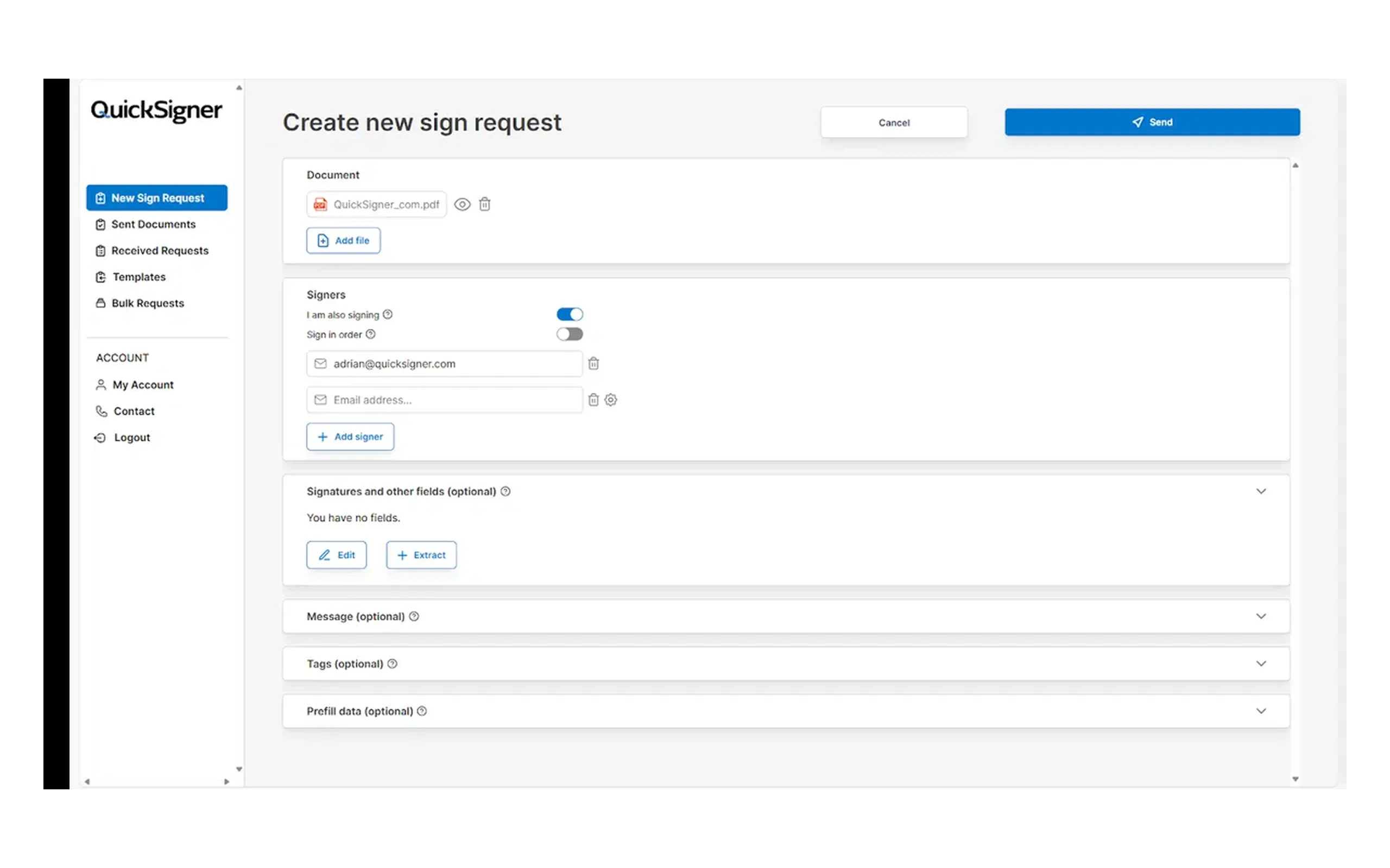 QuickSigner screenshot 1